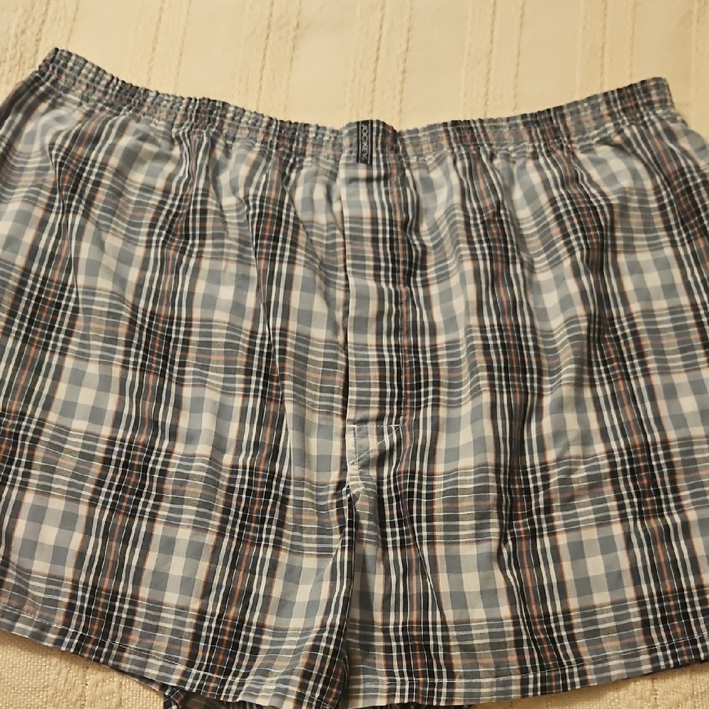 Jockey Men's Plaid and Striped Boxer Underwear - Blue, Gray, Beige - Picture 2 of 11